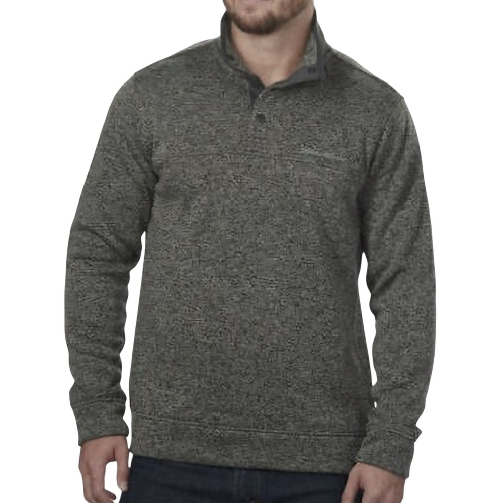 Eddie Bauer Gray Beige Radiator Fleece Mock Neck 1/4 Snap Sweater- Mens XXL, 2XL